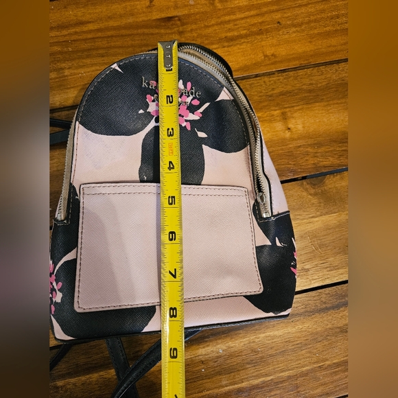Kate Spade New York Floral Mini Backpack Pink & Black Crossbody Straps *Flaws* - Picture 14 of 15